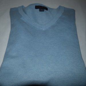 Brooks Brothers Blue Supima Cotton V-Neck Knit Sweater Size XL 100025331 C48